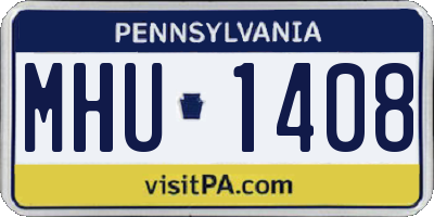 PA license plate MHU1408