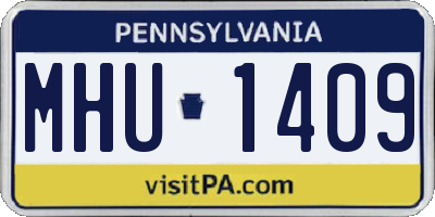 PA license plate MHU1409