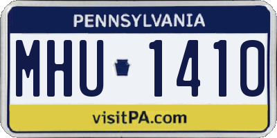 PA license plate MHU1410