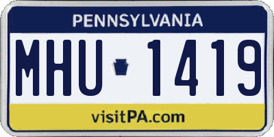 PA license plate MHU1419