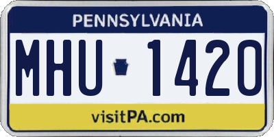 PA license plate MHU1420