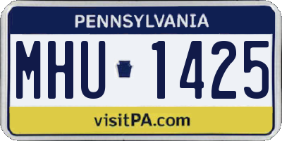 PA license plate MHU1425