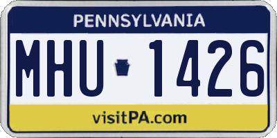 PA license plate MHU1426