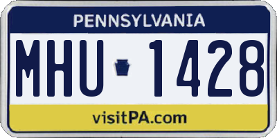 PA license plate MHU1428