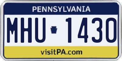 PA license plate MHU1430
