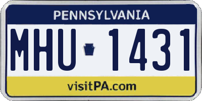 PA license plate MHU1431