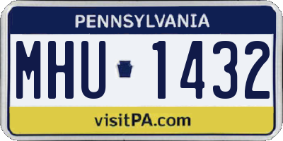 PA license plate MHU1432