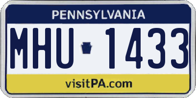 PA license plate MHU1433