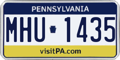 PA license plate MHU1435