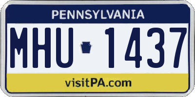 PA license plate MHU1437