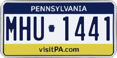 PA license plate MHU1441
