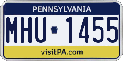 PA license plate MHU1455