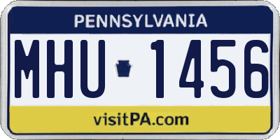 PA license plate MHU1456
