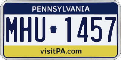 PA license plate MHU1457