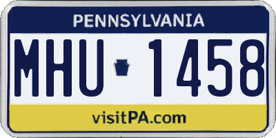 PA license plate MHU1458