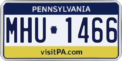 PA license plate MHU1466