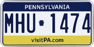 PA license plate MHU1474