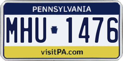 PA license plate MHU1476