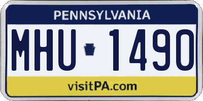 PA license plate MHU1490