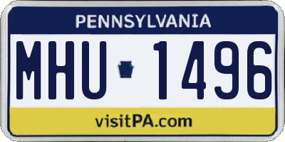 PA license plate MHU1496