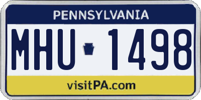 PA license plate MHU1498