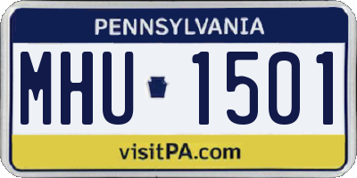 PA license plate MHU1501