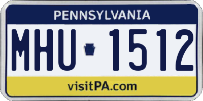 PA license plate MHU1512