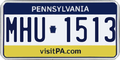 PA license plate MHU1513