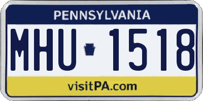 PA license plate MHU1518