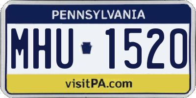 PA license plate MHU1520