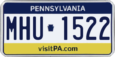 PA license plate MHU1522
