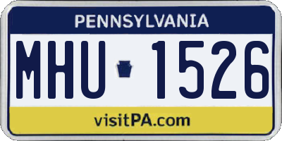 PA license plate MHU1526