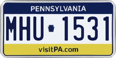 PA license plate MHU1531