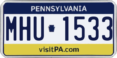 PA license plate MHU1533
