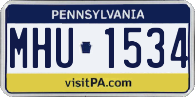 PA license plate MHU1534