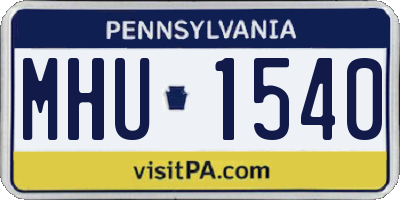 PA license plate MHU1540