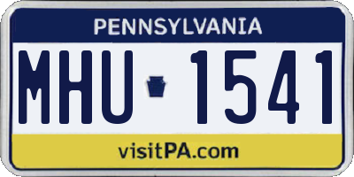 PA license plate MHU1541