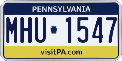 PA license plate MHU1547