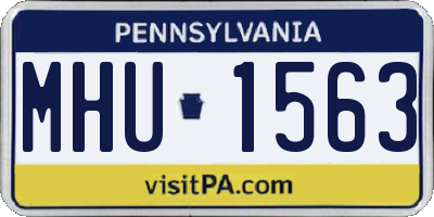 PA license plate MHU1563