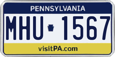 PA license plate MHU1567