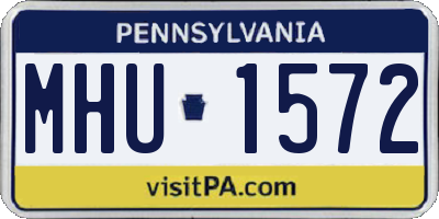 PA license plate MHU1572