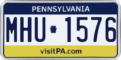 PA license plate MHU1576