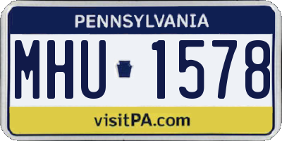 PA license plate MHU1578