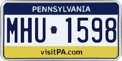PA license plate MHU1598