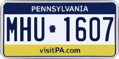 PA license plate MHU1607