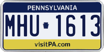 PA license plate MHU1613