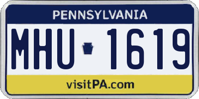 PA license plate MHU1619