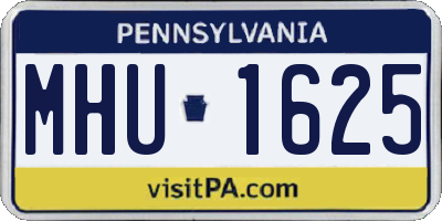 PA license plate MHU1625