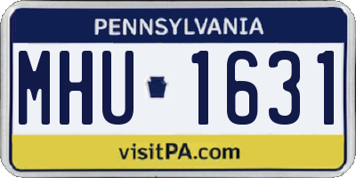 PA license plate MHU1631
