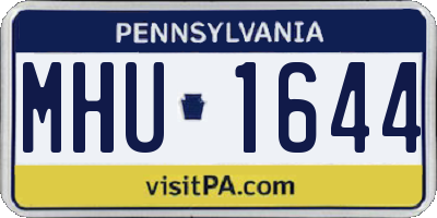 PA license plate MHU1644